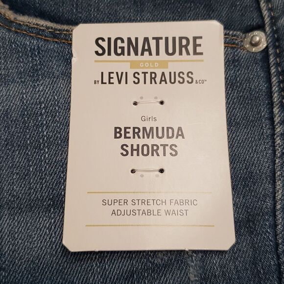 NWT Girls Signature Levi's GOLD Cuffed Bermuda Shorts Sz 10 - Picture 4 of 9